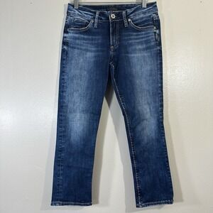 Silver Suki Capri Women's 28 Denim Jeans Blue Dark Wash Stretch